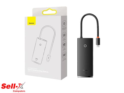 BASEUS 5 IN 1 LITE AIR JOY LITE SERIES TYPE-C HUB DOCKING STATION 'TYPE-C TO HDMI+USB3.0*3+PD' BLACK