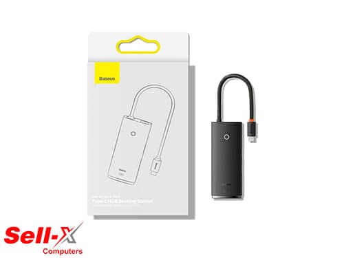 BASEUS 6 IN 1 LITE / AIR JOY TYPE-C HUB DOCKING STATION 'TYPE-C TO HDMI+USB3.0*2+PD+SD/TF' BLACK