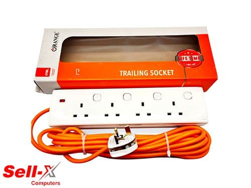 ORANGE 3METER 4WAY 13A HIGH QUALITY POWER EXTENSION CORD