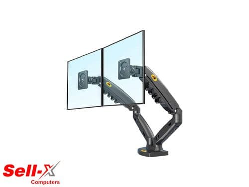 NB F160 Dual Gas Strut Desktop Monitor Mount for 17-27 inch Monitors