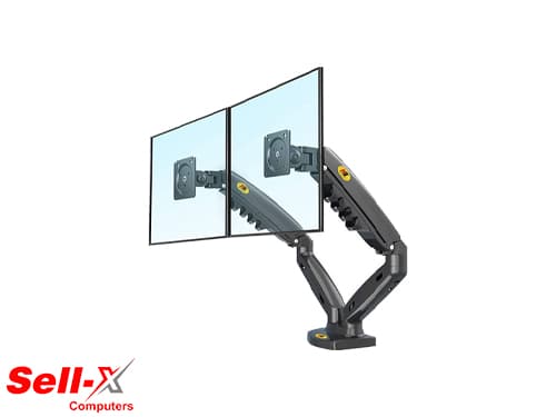 NB F160 Dual Gas Strut Desktop Monitor Mount for 17-27 inch Monitors