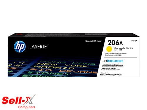 HP 206A Yellow Original LaserJet Toner Cartridge, W2112A