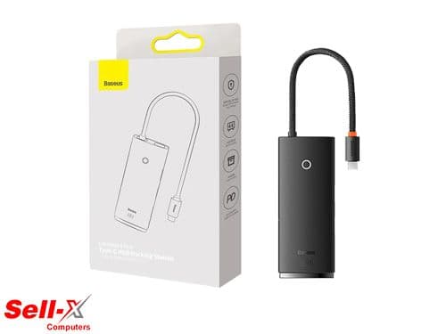 BASEUS 5 IN 1 LITE AIR JOY LITE SERIES TYPE-C HUB DOCKING STATION 'TYPE-C TO HDMI+USB3.0*3+PD' BLACK