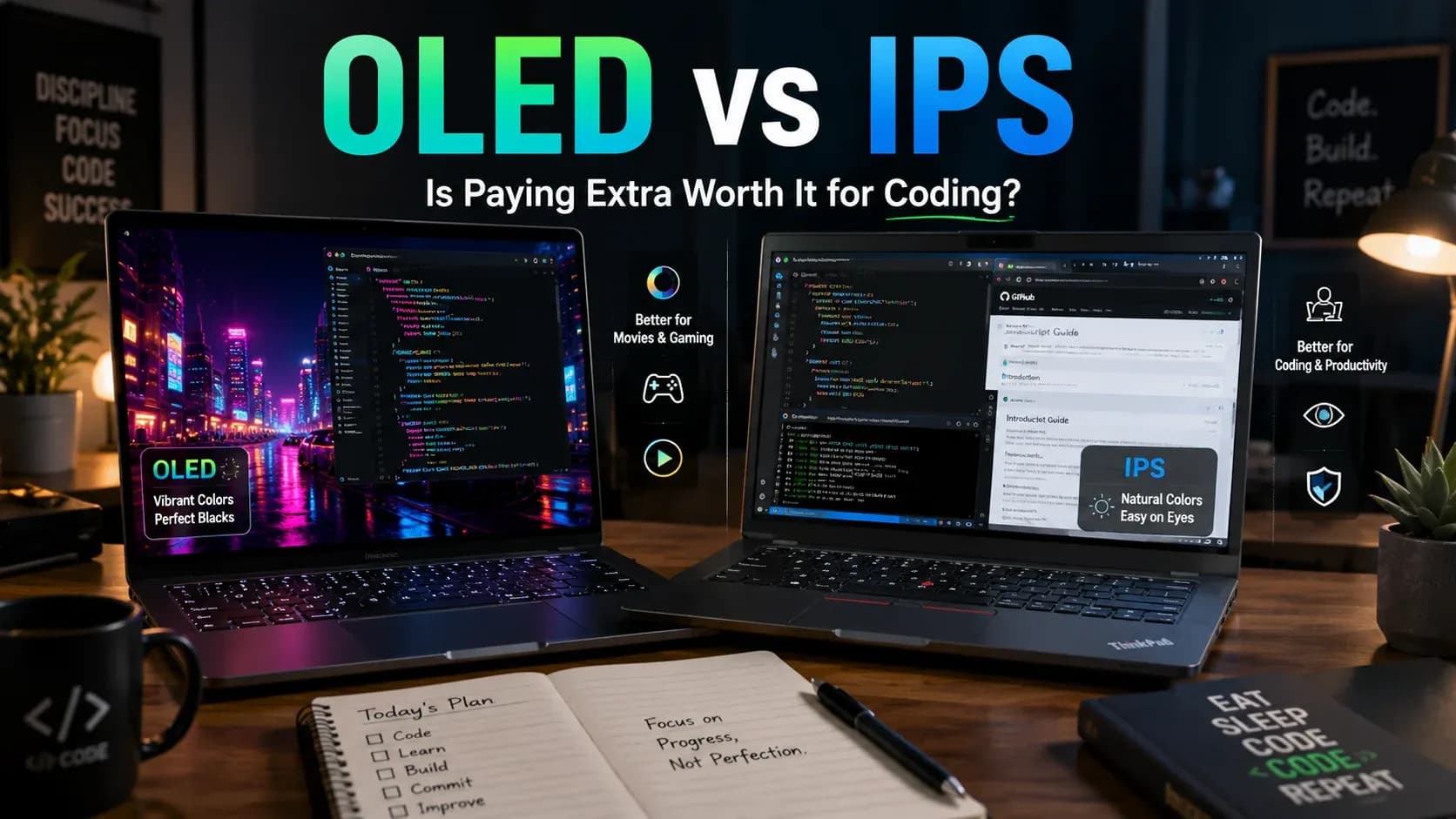 OLED vs IPS Laptop Displays: Is It Worth Paying Extra for Coding?